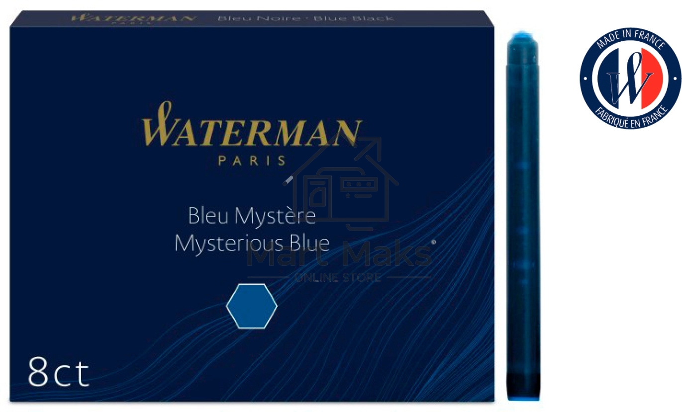 Картридж Waterman Standard (CWS0110910) Mysterious Blue чернила, для ручек перьевых (8шт)