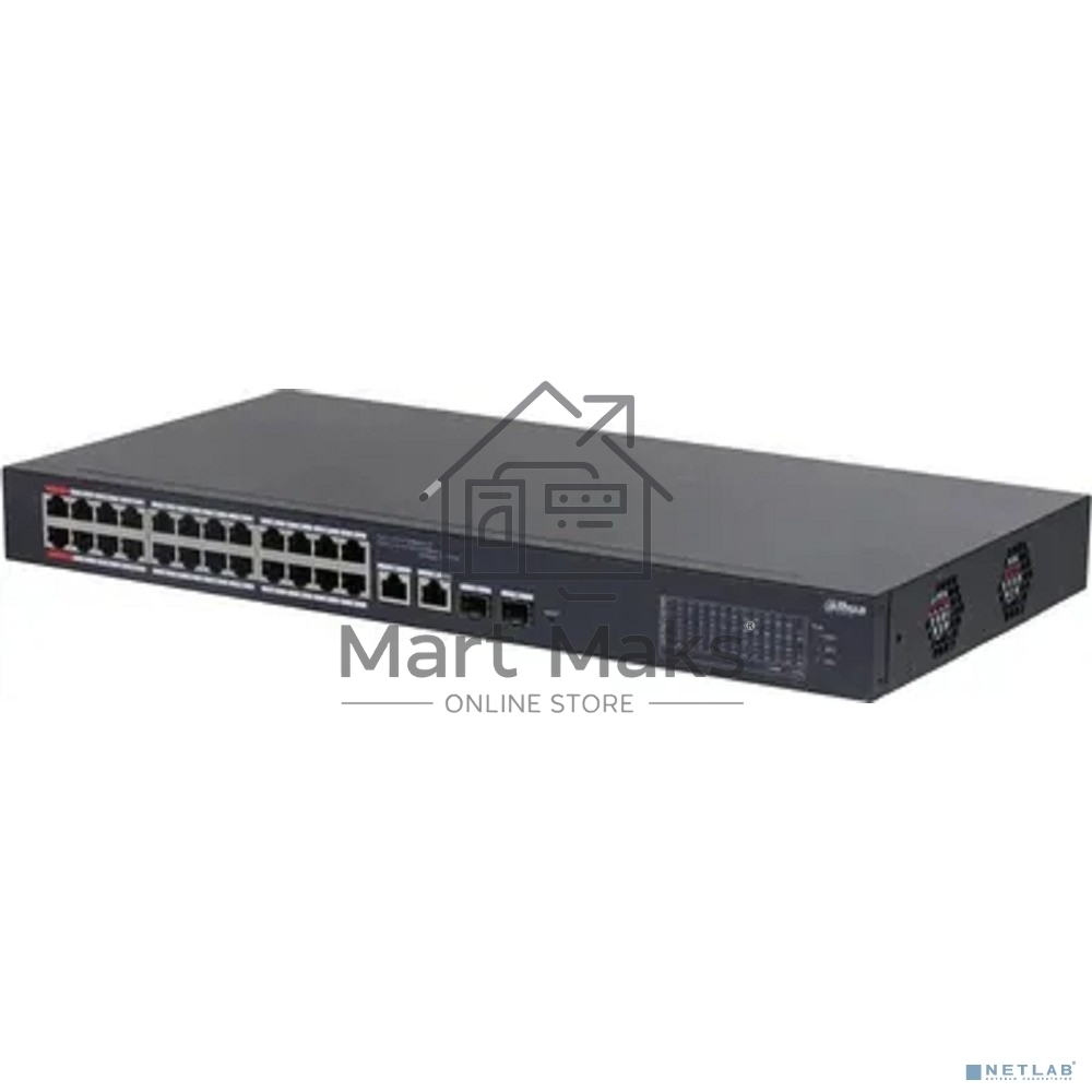 Коммутатор Dahua DH-CS4226-24ET-240 (L2) 24x100Мбит/с 2x1Гбит/с 2xКомбо(1000BASE-T/SFP) 240W управляемый