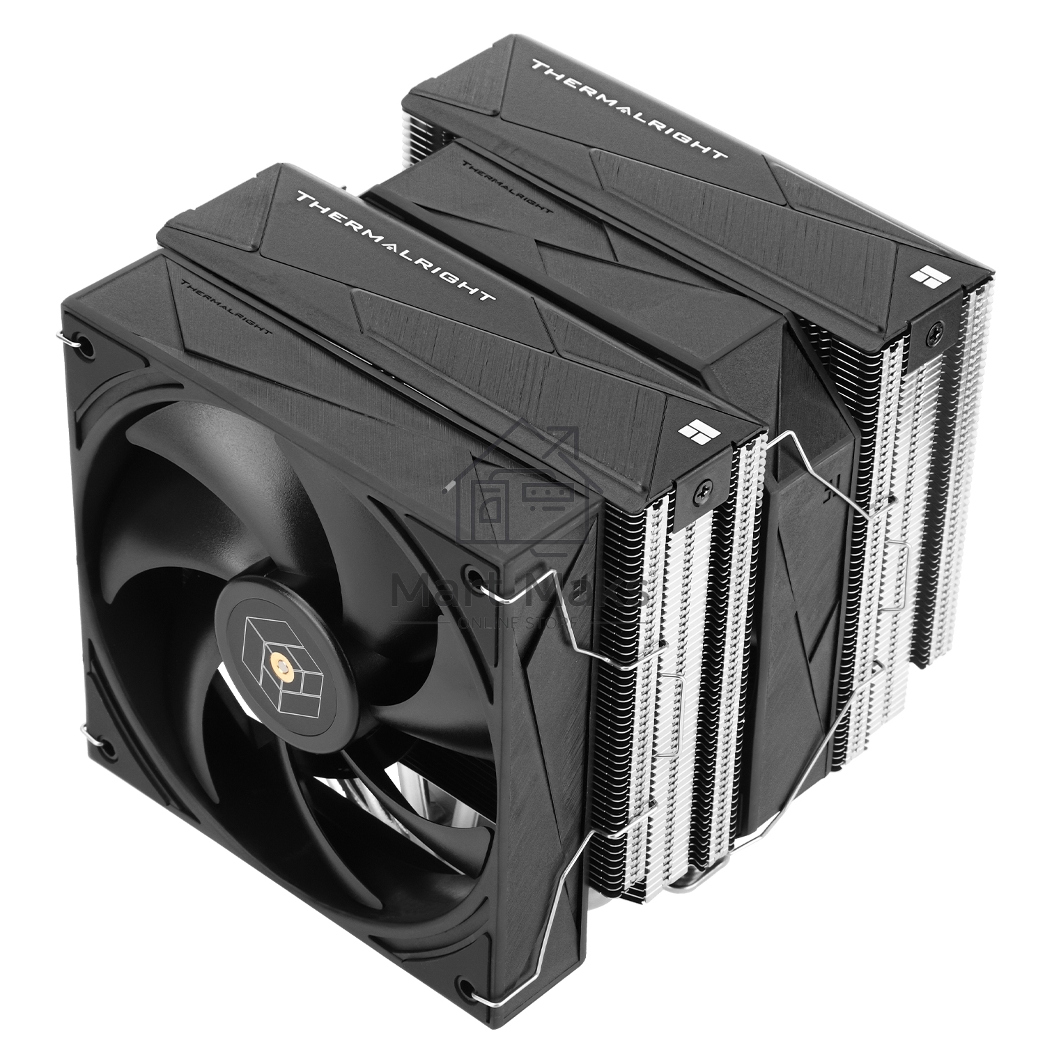 Кулер для процессора Thermalright Royal Pretor 130 (4-pin PWM, 158mm, Ni/Cu, 6x6mm, 1x120+1x130mm, 80.45CFM/81.88CFM, 29.4dBA/28.3dBA, 2150PM/1750RPM, S: 1200, 1700, 1851, 2011, 2066, 115X, AM4, AM5, silver, black)