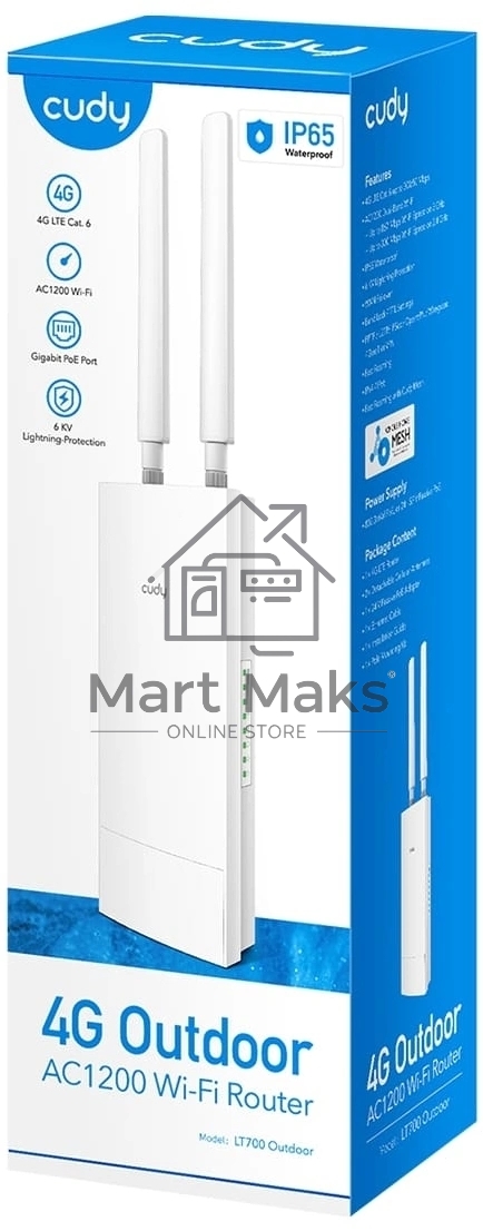 Точка доступа Outdoor 4G LTE Cat 6 AC1200 Wi-Fi Gigabit Router