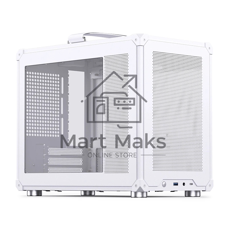 Корпус без блока питания JONSBO C6 MAX Handle, Mini-Tower, TG, no fan, 1xUSB-A 3.0 + 1xUSB-C 3.1, mATX, mITX White