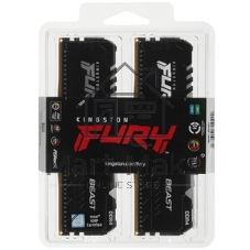 Оперативная память Kingston Fury Beast, DDR4, 16GB (2x8GB), 3200MHz, CL16, DIMM, с радиатором, черный