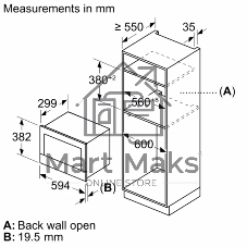 Встраиваемая микроволновая печь Bosch BER7321B1 900Вт, 5 режимов, кварцевый гриль,инвертер, 21 л, черный, петли справа