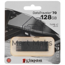 Флешка USB Kingston DataTraveler DT70 (DT70/128Gb), 128Gb, USB Type-C 3.2, R/W 70/45, черный