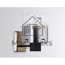 Настенный светильник Ambrella light LH57045 BK/DBS/SM черный/темная латунь/дымчатый E14 max 40W 195*110*185