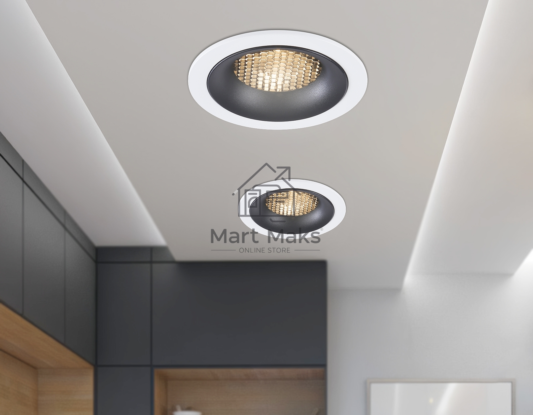 Светильник встраиваемый Ambrella light TN102722 WH/BK белый/черный GU5.3 92*92*23