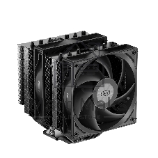 Кулер для процессора PCCooler RT620 PRO BK (250W, 4-pin PWM, 153mm, Al/Cu, 6x6mm, 2x120mm, 73.32CFM, 34.9dBA, 2200RPM, S: 1851/1700/1200/115X, AM5/AM4, черный)