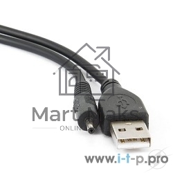 Кабель Gembird/Cablexpert CC-USB-AMP25-0.7M AM/DC 2,5мм 5V 2A (для планшетов Android), 0.7м, экран, черный, пакет