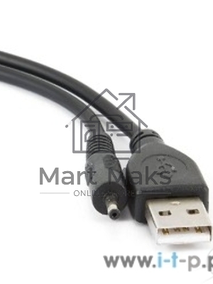 Кабель Gembird/Cablexpert CC-USB-AMP25-0.7M AM/DC 2,5мм 5V 2A (для планшетов Android), 0.7м, экран, черный, пакет