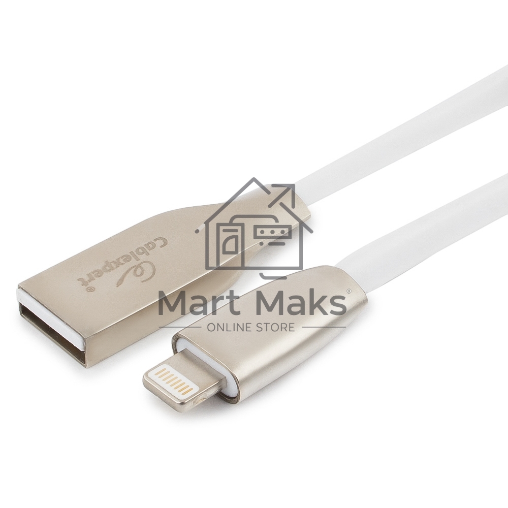 Кабель Cablexpert для Apple CC-G-APUSB01W-3M, AM/Lightning, серия Gold, длина 3м, белый, блистер