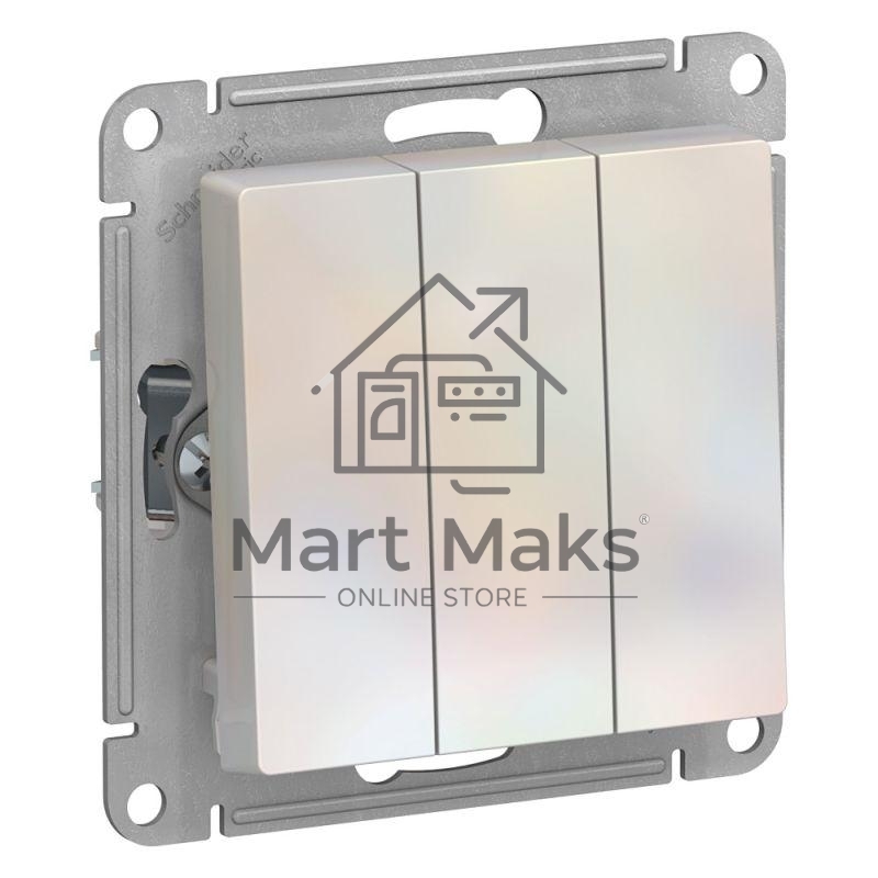 Механизм выключателя 3-кл. ATLAS DESIGN (сх.1+1+1) 10АХ жемчуг SchE ATN000431