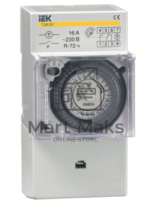 Таймер ТЭМ181 аналоговый 16А 230В на DIN-рейку ИЭК