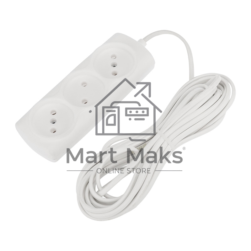 Удлинитель PROconnect STANDARD 3 гнезда, 7 м, 2х0.75 мм², б/з, белый