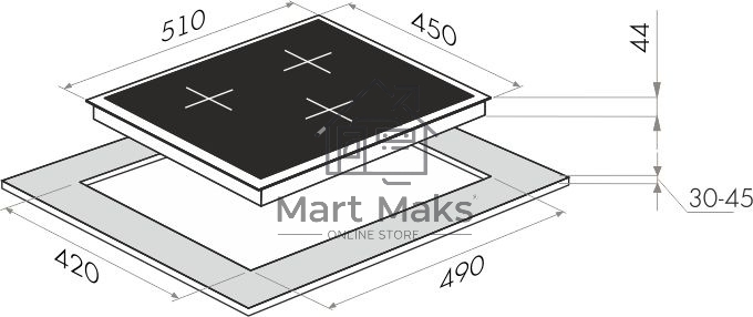Варочная электрическая панель Maunfeld EVCE.453.D-BK