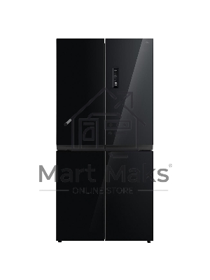 Холодильник Korting KNFM 81787 GN черный трехкамерный 303/153л морозилка сбоку, No Frost, Side by Side