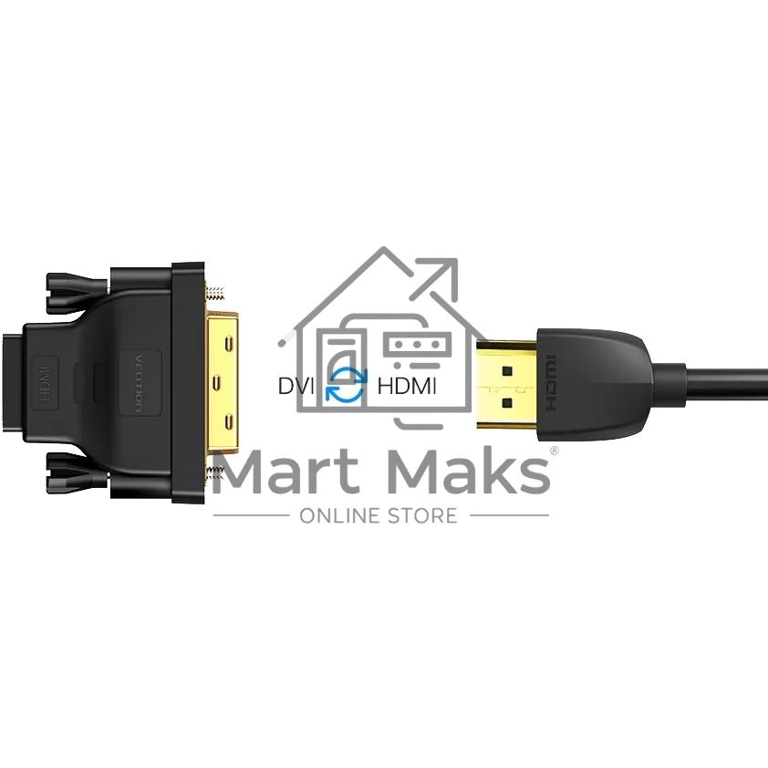 Адаптер-переходник Vention DVI 24+1 M/ HDMI 19F