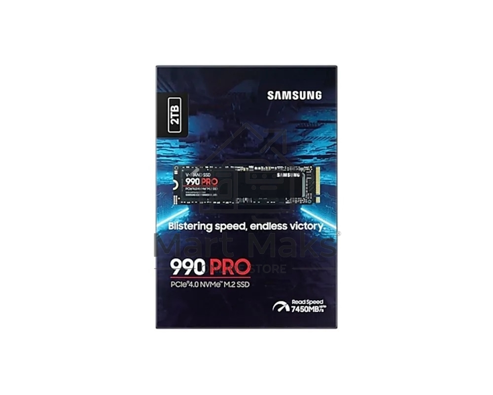 Накопитель SSD Samsung 990 PRO, 2000GB, PCIe 4.0 x4, M.2 2280, NVMe, R/W 7450/6900, с радиатором