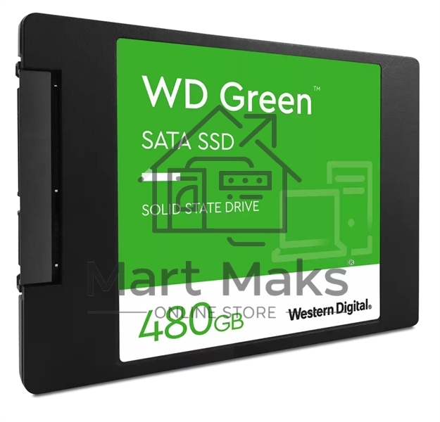 Накопитель SSD WD Green WDS480G3G0A, 480GB, SATA III, 2.5