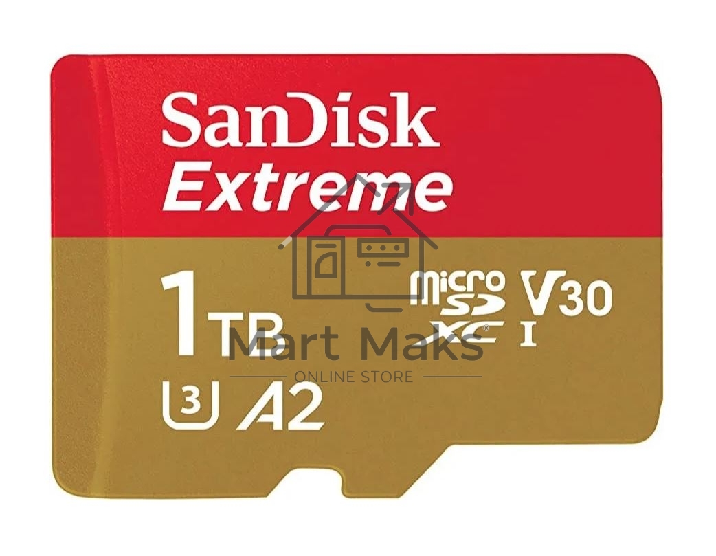 Флеш карта microSDXC SanDis 1024GBEXTREME Class 10, UHS-I, W130, R 190 МБ/с, без адаптера на SD