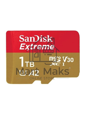 Флеш карта microSDXC SanDis 1024GBEXTREME Class 10, UHS-I, W130, R 190 МБ/с, без адаптера на SD