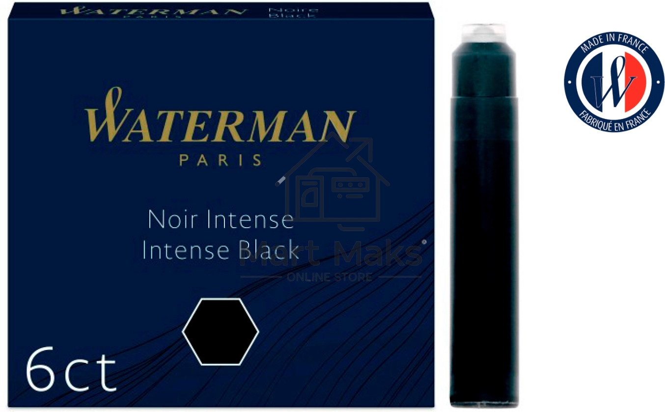 Картридж Waterman International 52011 (CWS0110940) Intense Black чернила, для ручек перьевых (6шт)