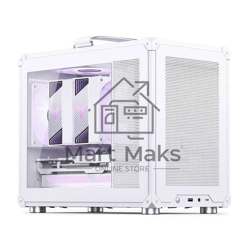 Корпус без блока питания JONSBO C6 MAX Handle, Mini-Tower, TG, no fan, 1xUSB-A 3.0 + 1xUSB-C 3.1, mATX, mITX White