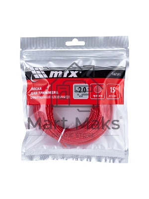 Леска для триммера армированная алюминием круглая 2,0 мм х 15 м MTX