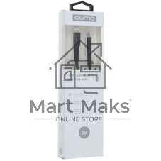 Кабель QUMO, MFI С94, Type-C на MFI Apple 8 pin, силиконовый, 1м, 2,22A, 9V, 20W, PD черный
