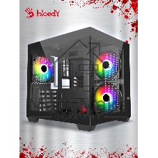 Компьютерный корпус Bloody CC-121 черный без БП mATX 7x120мм 1xUSB 2.0 1xUSB 3.0 audio