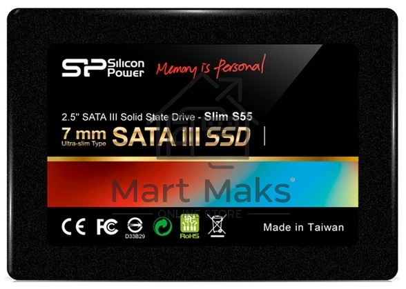 Накопитель SSD Silicon Power Slim S55, 120GB, SATA III, 2.5