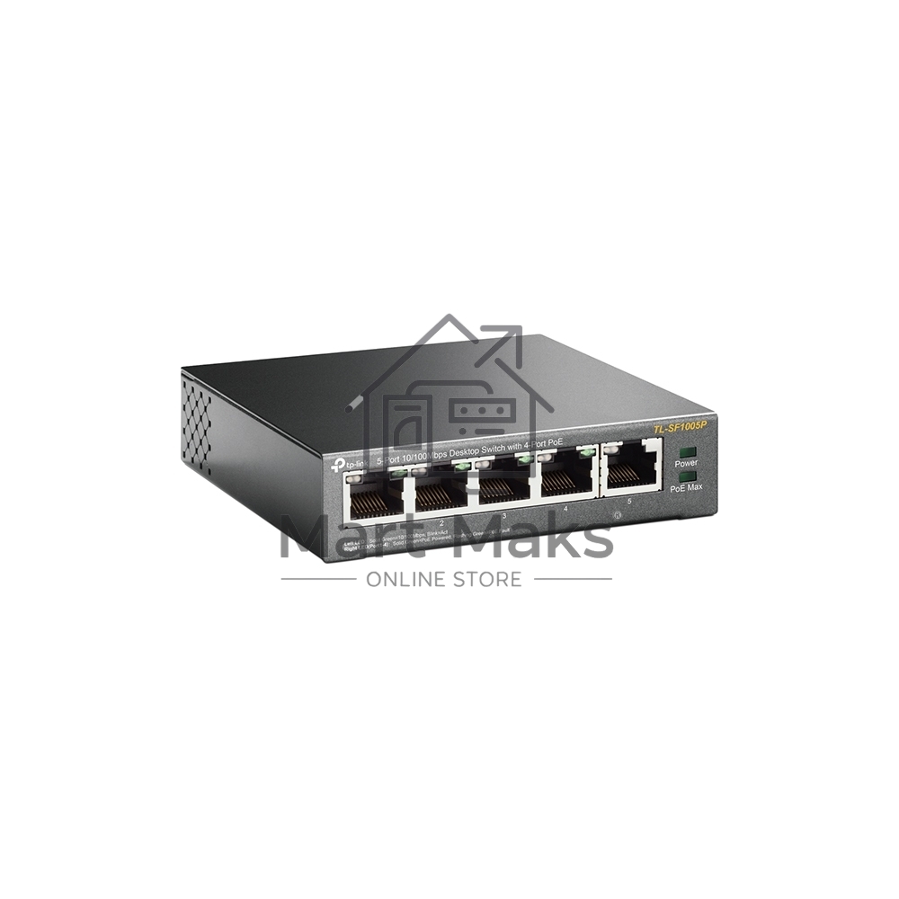 Коммутатор TP-Link SMB TL-SF1005P 5-портовый 10/100 Мбит/с настольный коммутатор с 4 портами PoE 