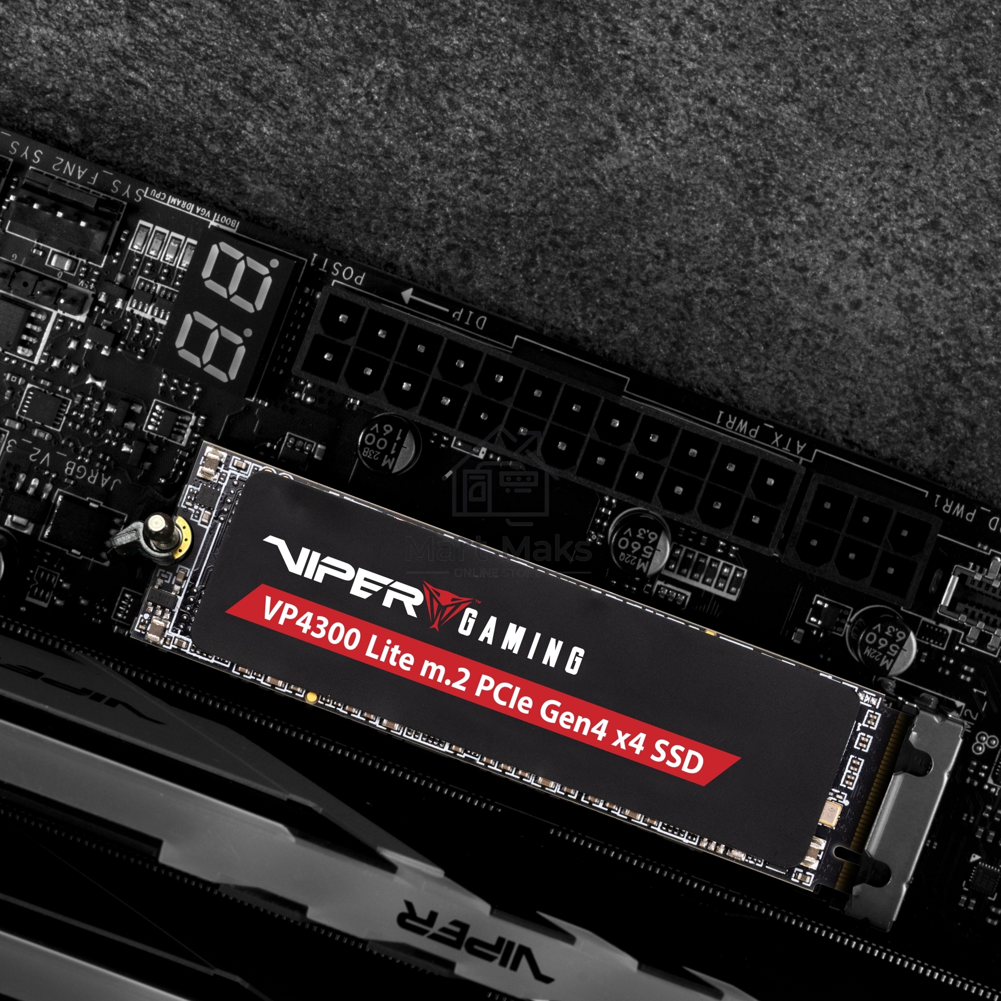 Накопитель SSD Patriot Viper VP4300 Lite, 4Tb, PCIe 4.0 x4, M.2 2280, NVMe, R/W 7400/6000, с радиатором