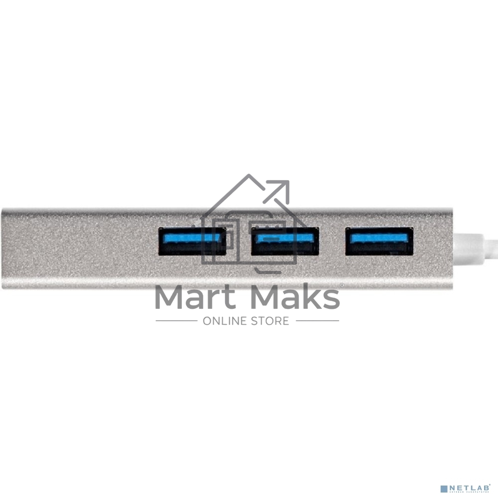Хаб USB (концентратор) ExeGate DUB-4 (кабель-адаптер USB3.0 --> 4xUSB3.0, Plug&Play, серебристый)