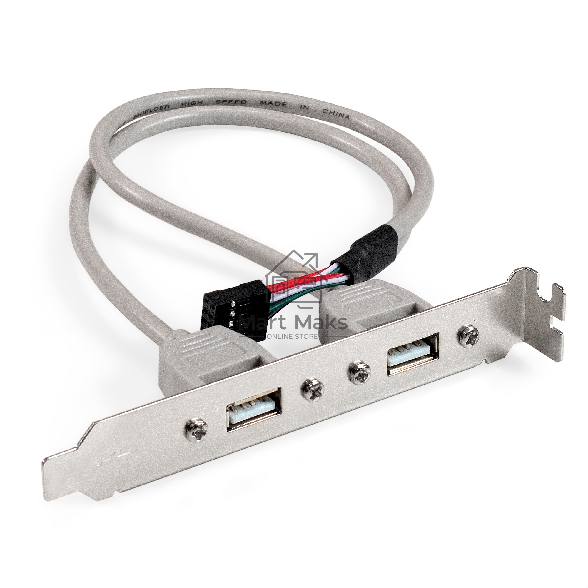 Планка портов в корпус 2xUSB2.0 ExeGate BrctUSB2-2A (USB 2.0 9pin (IDC 9pin F) --> 2x USB 2.0 Af, кабель 20см)