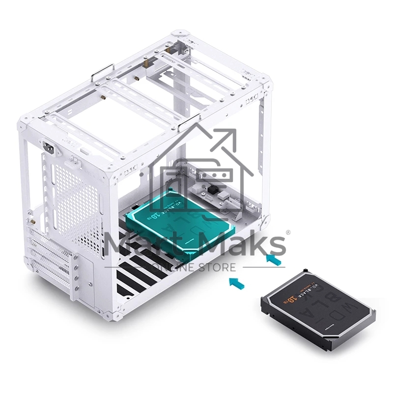 Корпус без блока питания JONSBO C6 MAX Handle, Mini-Tower, TG, no fan, 1xUSB-A 3.0 + 1xUSB-C 3.1, mATX, mITX White