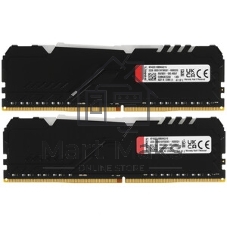 Оперативная память Kingston Fury Beast, DDR4, 16GB (2x8GB), 3200MHz, CL16, DIMM, с радиатором, черный