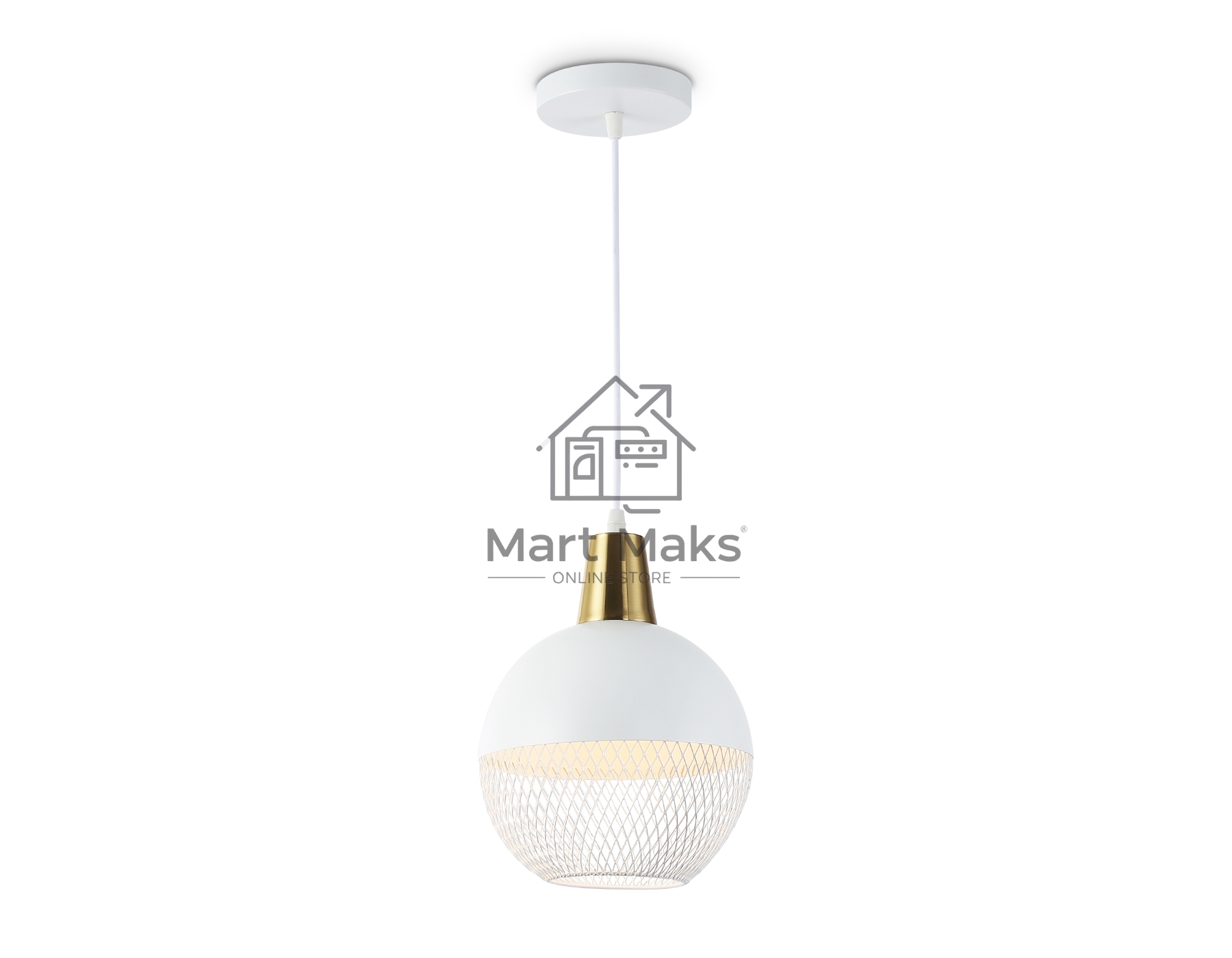Светильник Ambrella light TR8502 WH/CP белый/медь E27 max 60W D200*1000