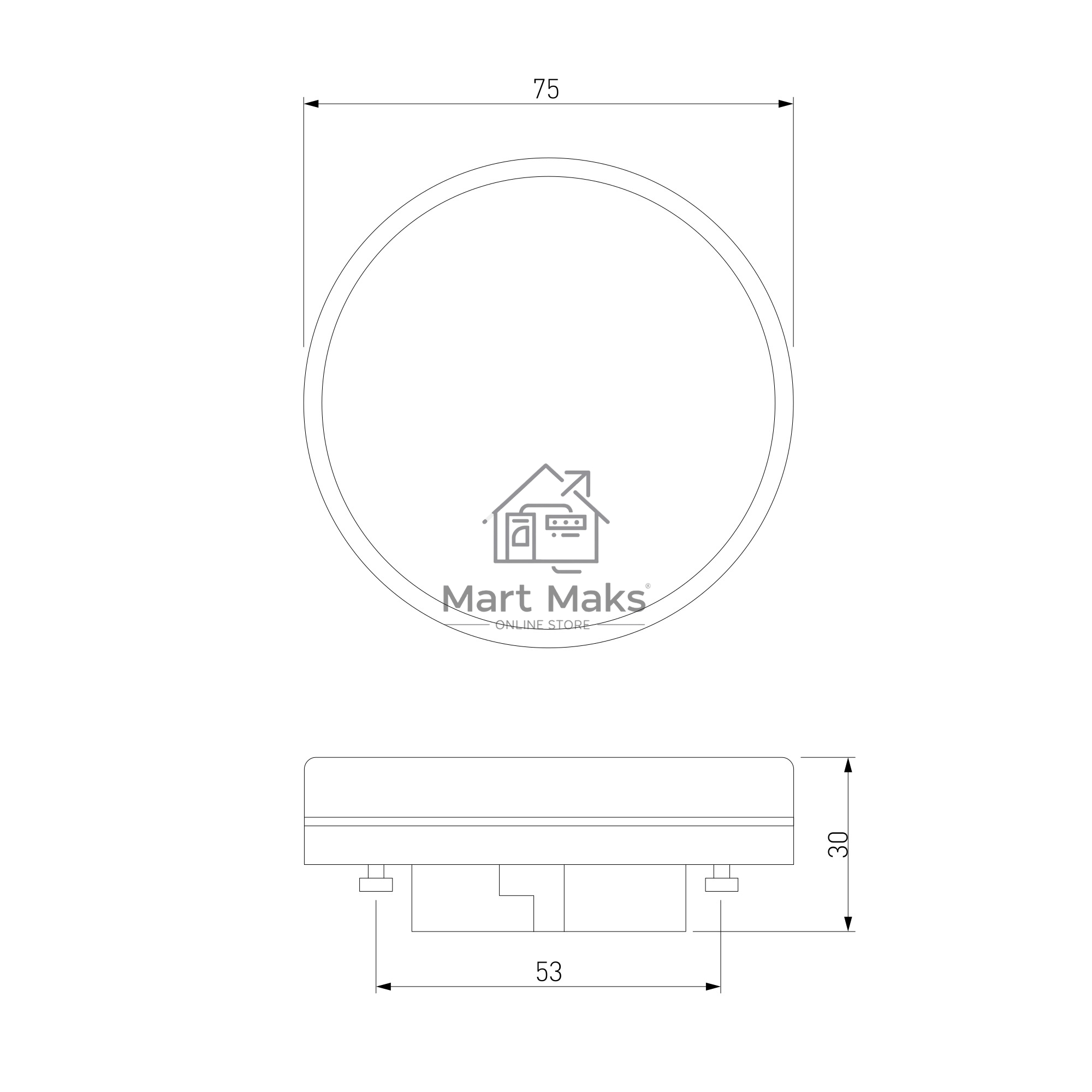 BLGX5314 / Светодиодная лампа GX53 LED PC 15W 4200K