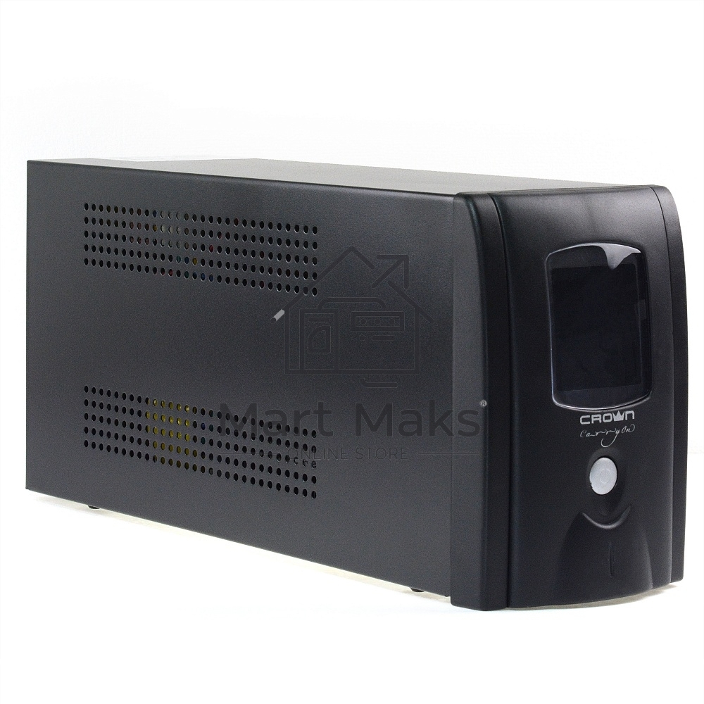 Источник бесперебойного питания CROWN Line Intractive CMU-SP650EURO LCD USB 650VA\390W, корпус металл, 1x12V/7AH, розетки 2*EURO+3*IEC, трансформатор AVR 140-290V, LCD-дисплей, съёмный кабель 1.2 м, порт RJ11/45, порт USB, защита: от перегрузки, от КЗ, от