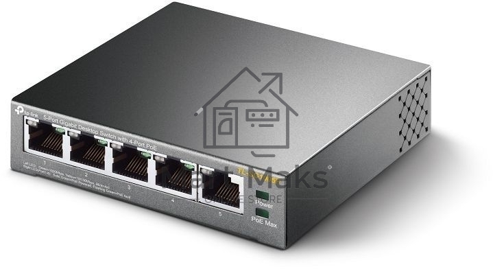 Коммутатор TP-Link SMBTL-SG1005P 5-портовый гигабитный настольный коммутатор с 4 портами PoE SMB 56W