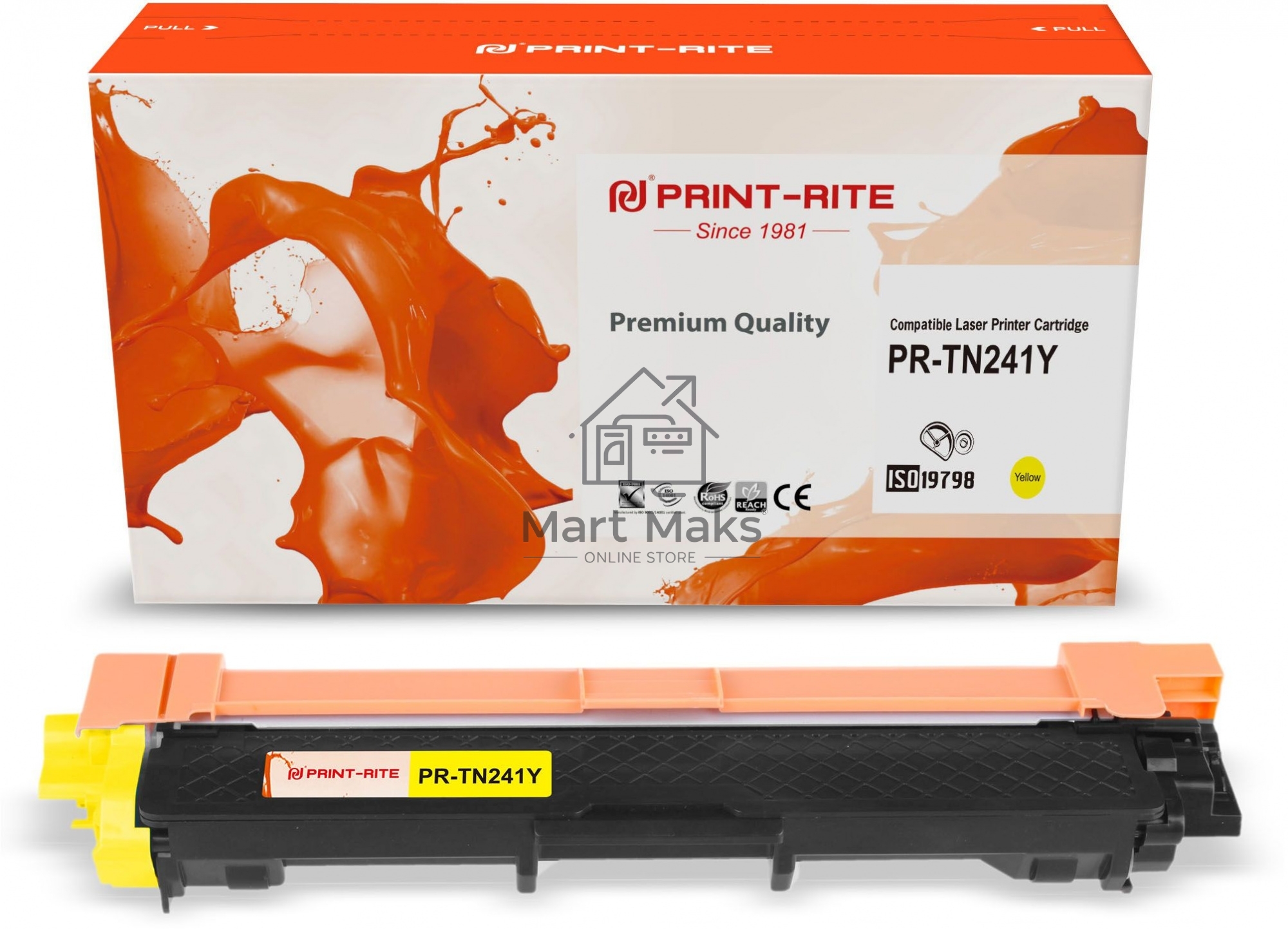 Картридж лазерный Print-Rite TFB686YPU1J PR-TN241Y TN-241Y желтый (1400стр.) для Brother HL-3170CDW