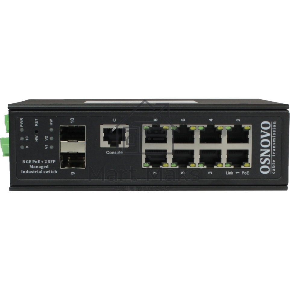 Коммутатор Osnovo SW-80802/ILS(port 90W,300W) управляемый