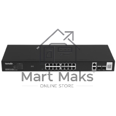 Коммутатор управляемый PoE Tenda TEG2220P-16-250W, 18 портов, 18x1 Гбит/с, SFP 2x1 Гбит/с, PoE 16x30Вт (до 230Вт)