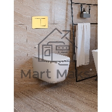 Инсталляция с унитазом комплект BAU IDEAL 6 в 1: унитаз подвесной безободковый торнадо Bau Dream 51х35, быстросъемное сиденье микролифт, кнопка смыва BAU Lightзолото