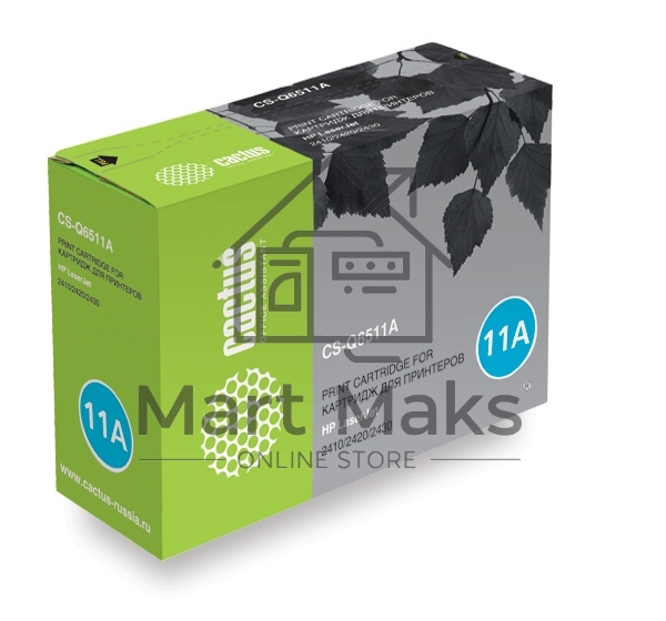 Картридж лазерный Cactus CS-Q6511A черный (6000 стр.) для HP 2410/2420/2430