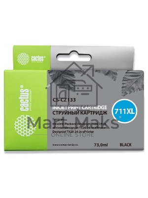 Картридж струйный Cactus CS-CZ133 №711 черный (73 мл) для HP DesignJet T120/T520