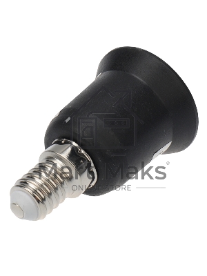 Переходник цокольный E14-E27 черный Rexant