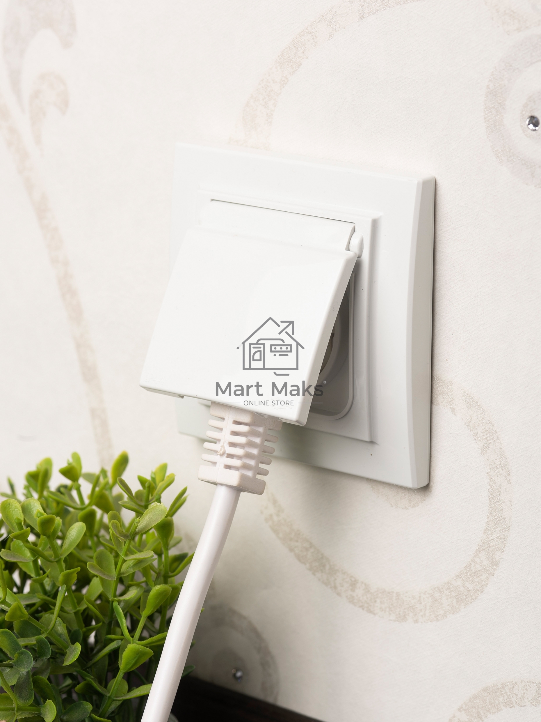 Розетка 1-мест. СП с/з с крышкой 16А белый с защ. штор. IP44 EKF ERR16-029-100-44 EKF Минск