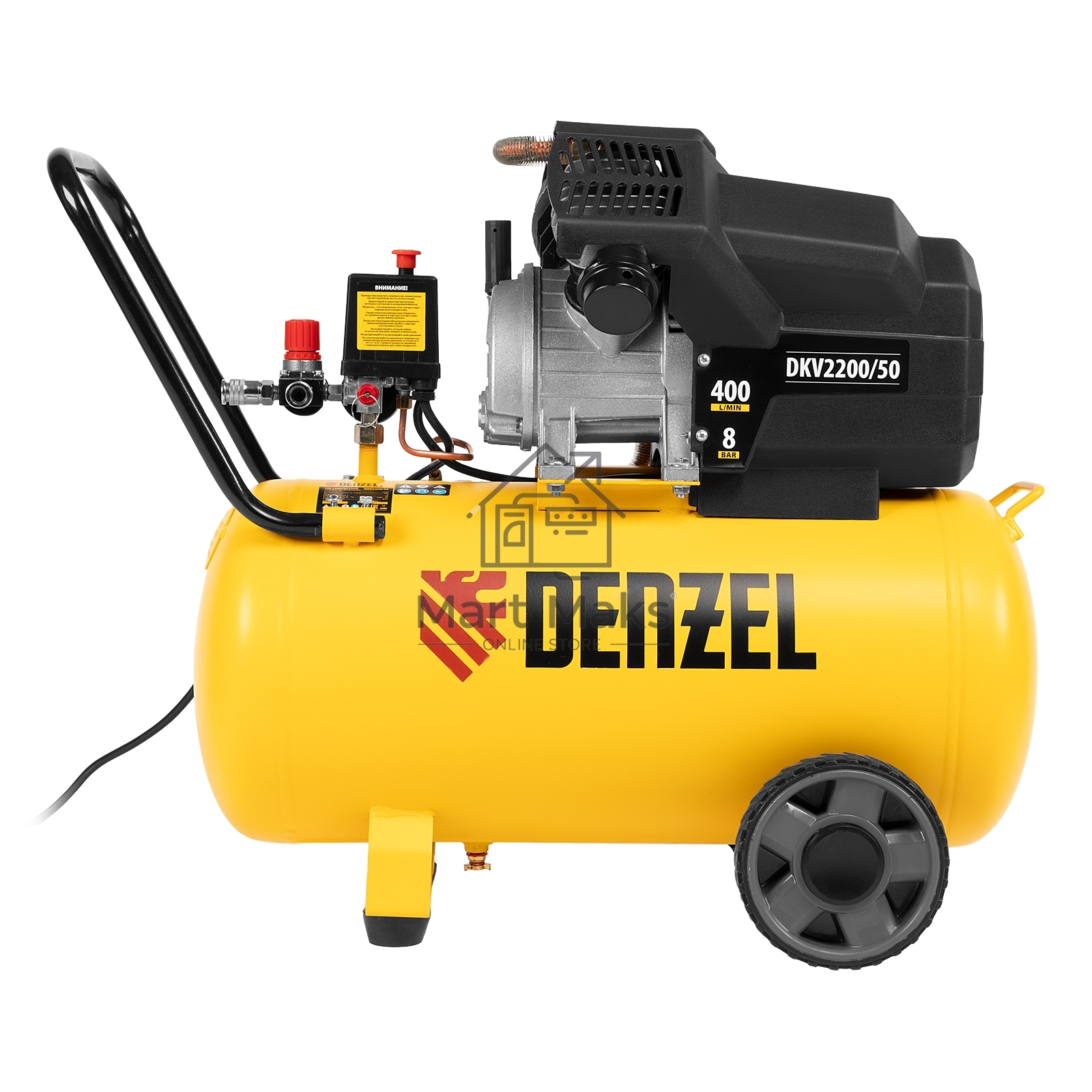 Компрессор воздушный DKV2200/50,Х-PRO 2,2 кВт, 400 л/мин, 50 л Denzel