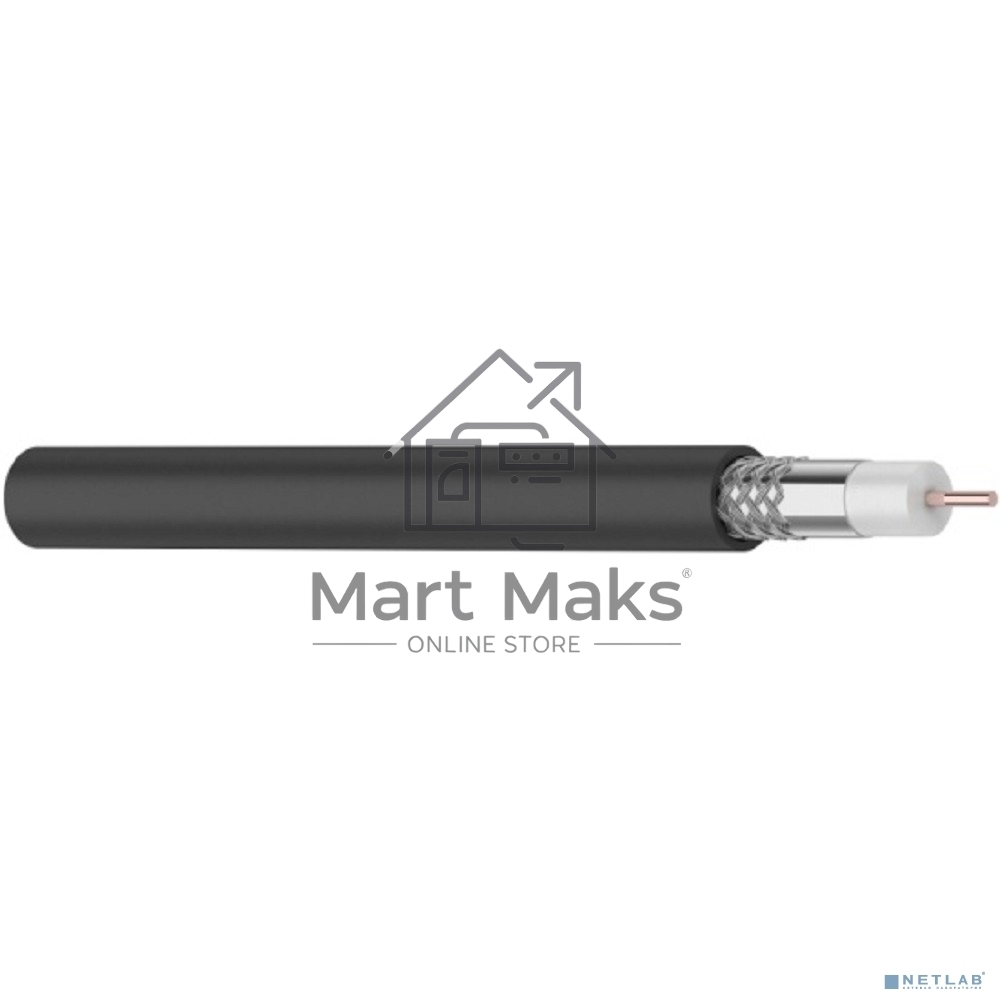 Кабель коаксиальный PROconnect RG-6U, 75 Ом, CCS/Al/Al, 48%, бухта 100 м, черный OUTDOOR